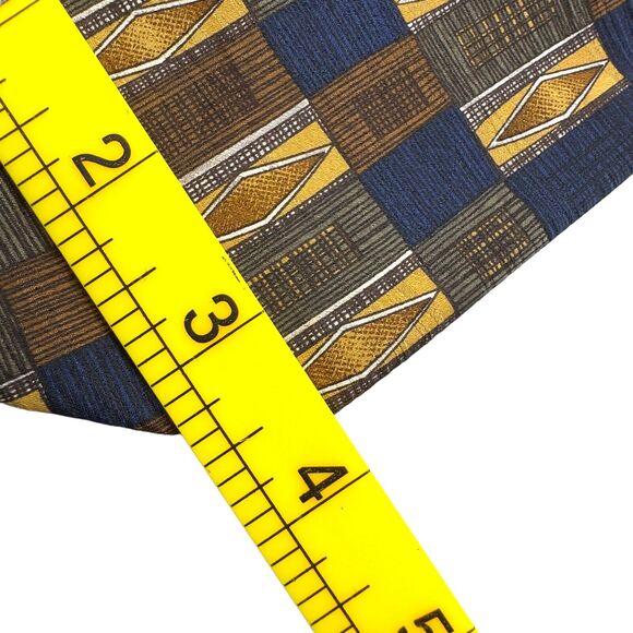 Tutto‎ Matto Mens Silk Dress Tie Made in Italy Geometric Diamond Block 58 3.75 - Picture 9 of 10